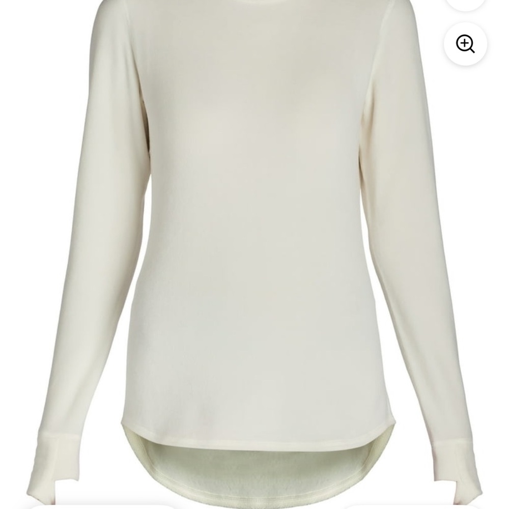 Cuddl Duds Cream Long Sleeve Fleece Women's Top